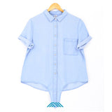 DENIM SHORT SLEEVE SHIRT